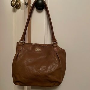 AUDREY BROOKE Brown leather purse